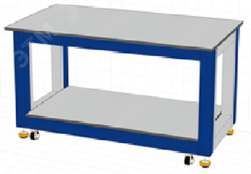 Изображение товара Стол лабораторный усиленный передвижной, 1500х800х750, столешница ЛДСП 16мм. металл.каркас. (шт)