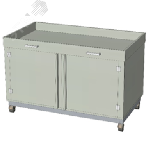 Изображение товара Тумба полипропиленовая под вытяжной шкаф ПП.ШВХ.123, 1114х604х695, подкатная для перелива кислот с распашными дверцами (шт)