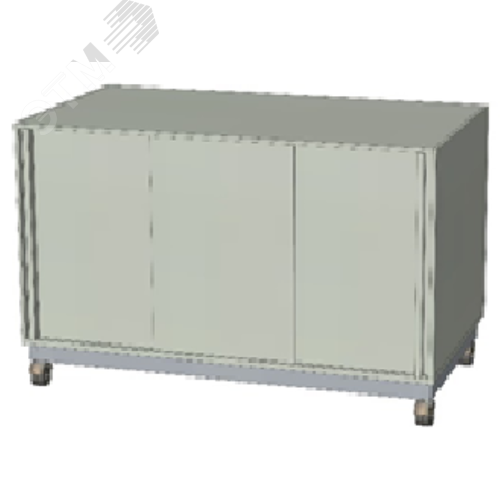 Изображение товара Тумба полипропиленовая под вытяжной шкаф ПП.ШВХ.123, 1114х604х695, подкатная с раздвижными дверцами (шт)