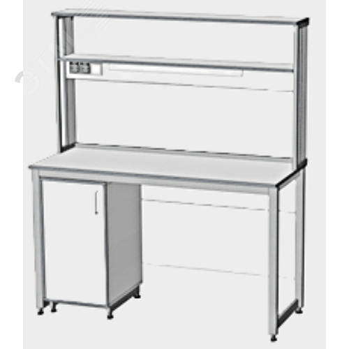 Изображение товара "Стол лабораторный 1500х600х1750, рабочая поверхность Керамогранит, надстройка ""ПР.НПР.150"" 1500х250х850мм, тумба 420х500х831мм." (компл)