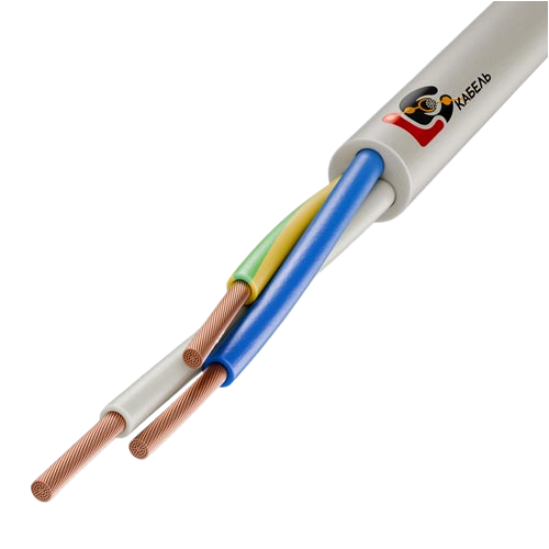 Провод ПВС 3х2,5 белый бухта 100м