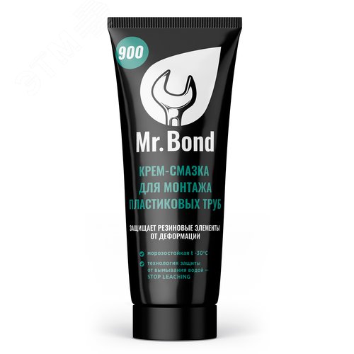Изображение товара Крем-смазка для монтажа пластиковых труб ПВХ, Mr.Bond 900, 250г (шт)