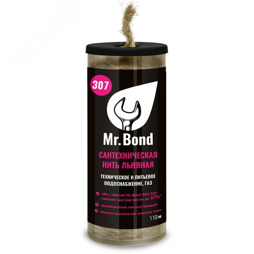Изображение товара Нить льняная сантехническая Mr.Bond 307, 110м (шт)
