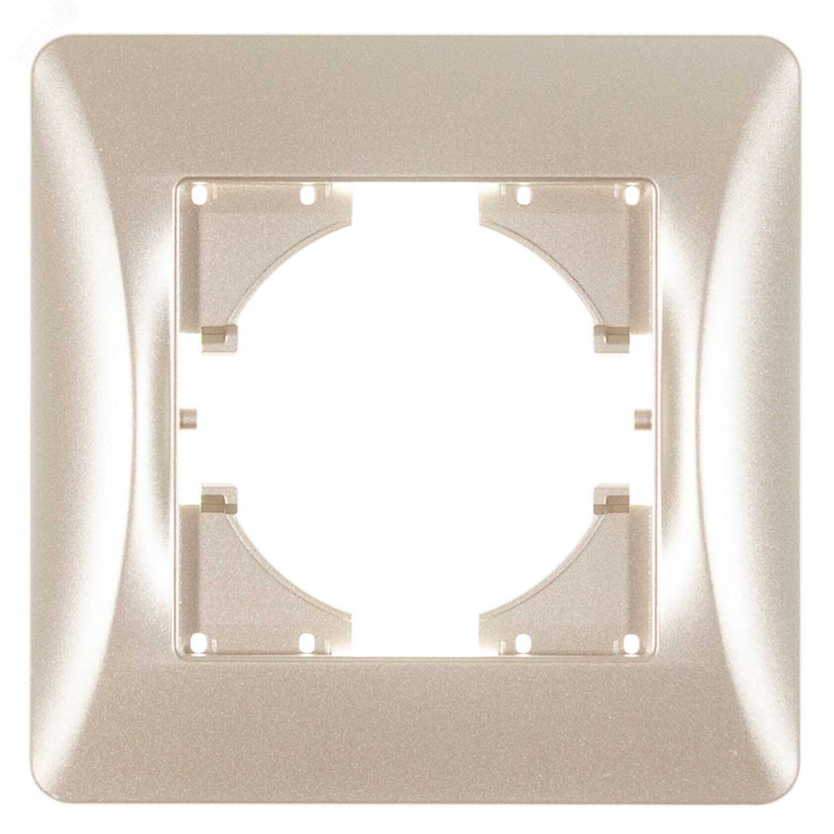 Изображение товара Рамка 1-местная Ugra шампань из ABS-пластика для электросистем