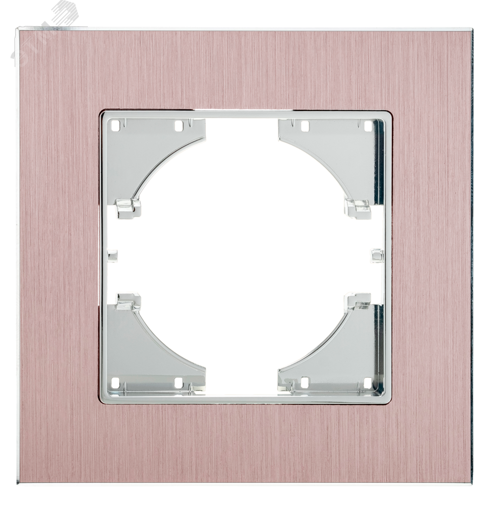 Изображение товара Рамка 1-местная Ugra алюминий пудровый  путевый пластиковая
