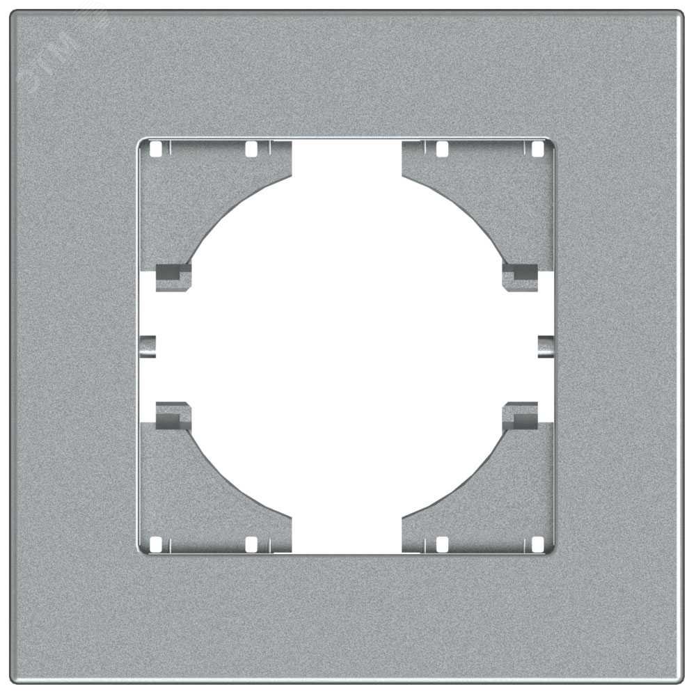 Изображение товара Рамка City 1-местная серебро для механизмов UGRA 86х86 мм