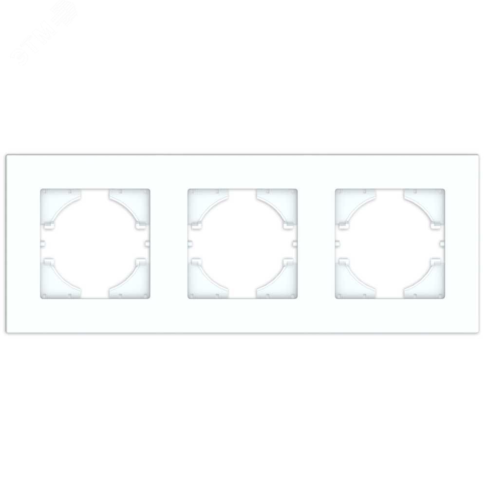 Изображение товара Рамка City 3-местная белая для механизмов UGRA 51х51 мм