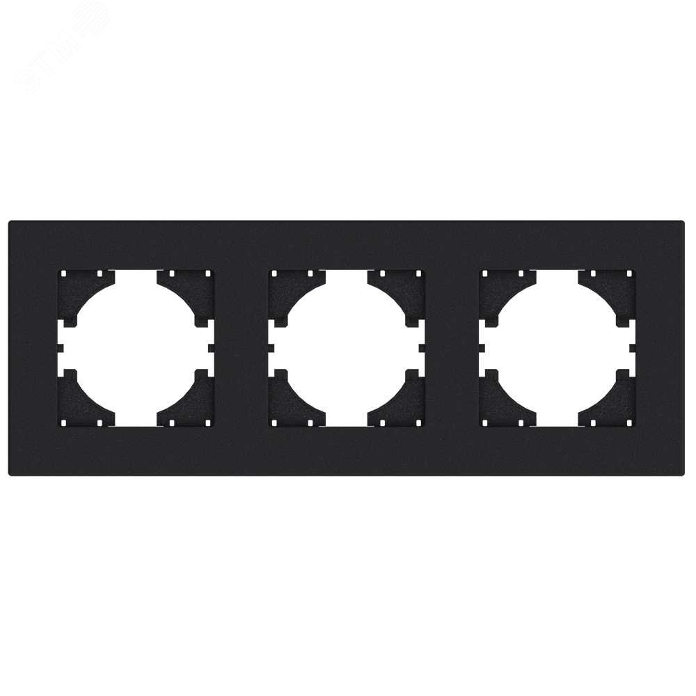 Изображение товара Рамка City 3-местная графит для механизмов UGRA