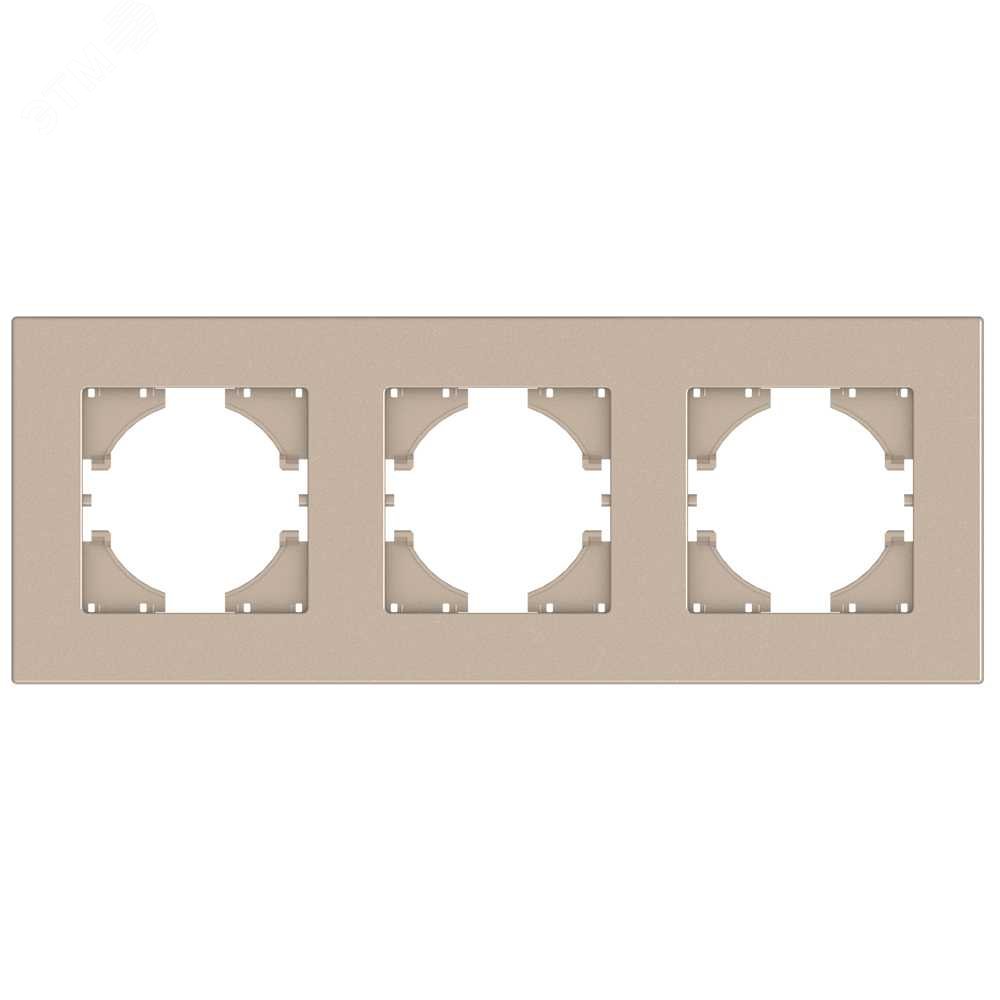 Изображение товара Рамка City 3-местная шампань для горизонтальных механизмов