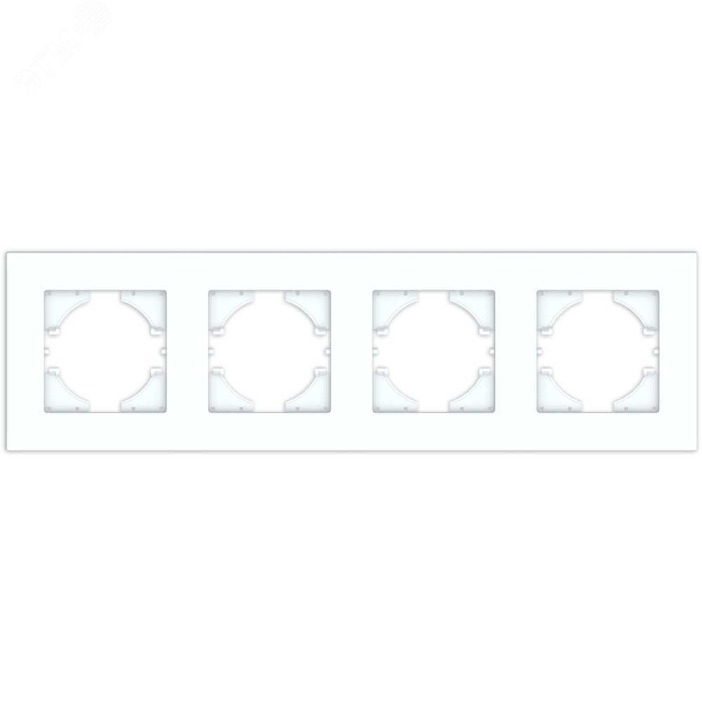 Изображение товара Рамка CITY 4-местная белая для кабельных систем серия CITY
