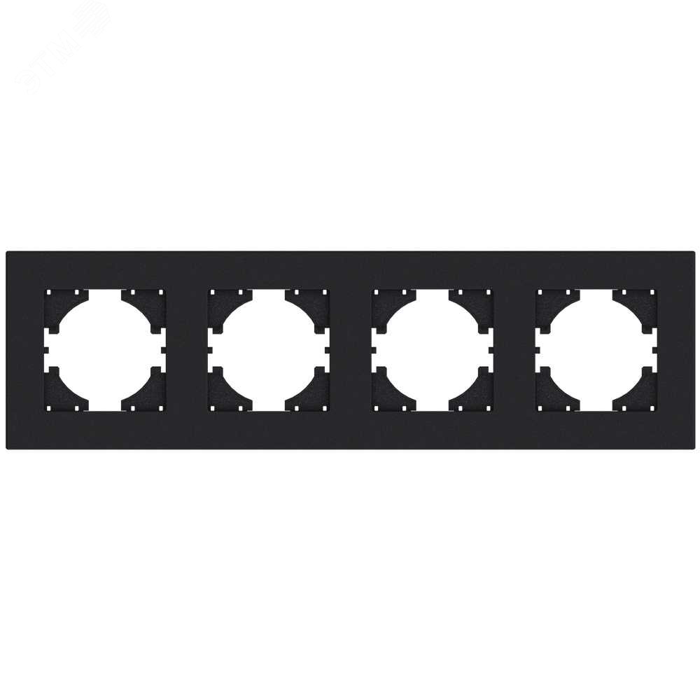 Изображение товара Рамка City 4-местная графит серия CITY совместима с механизмами UGRA