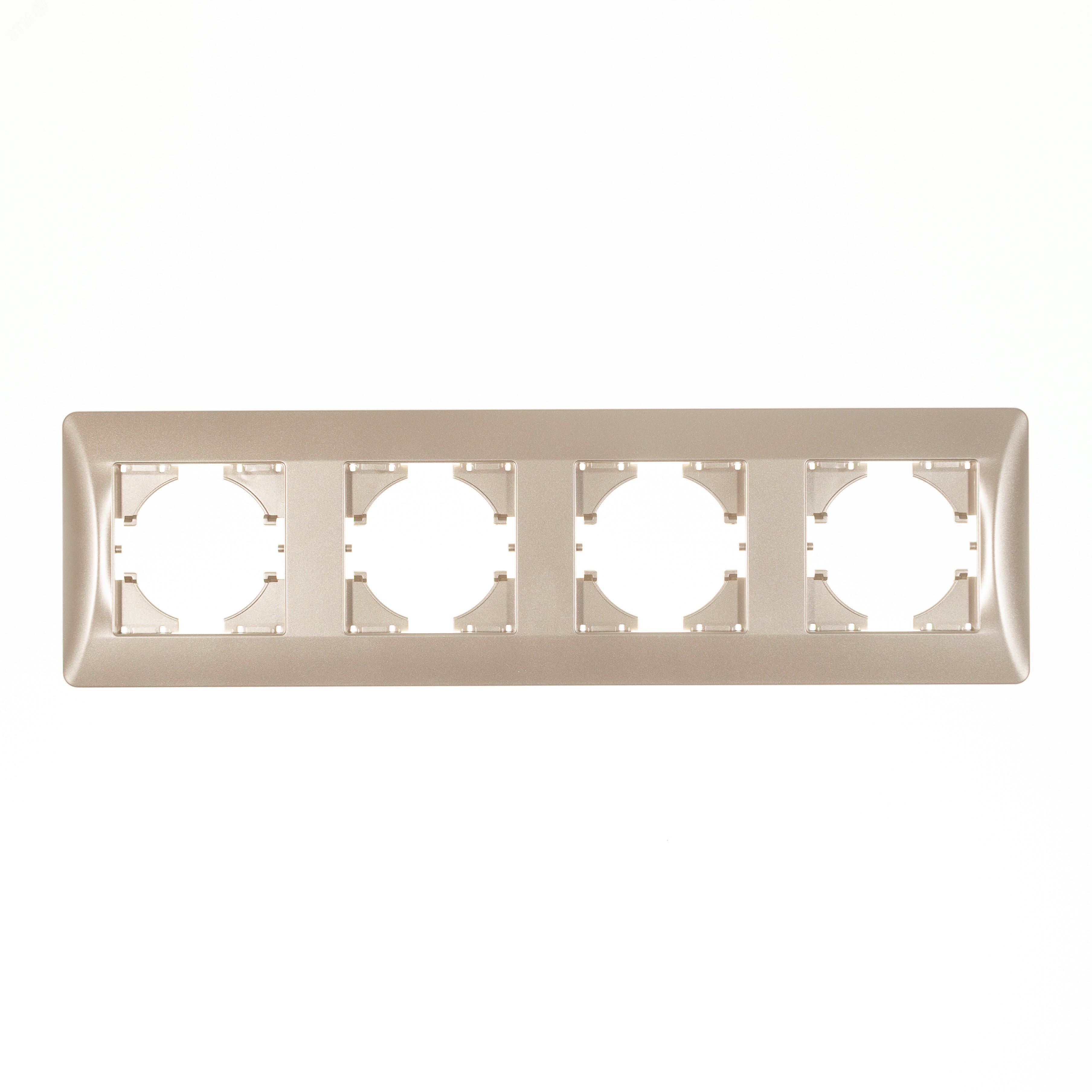 Изображение товара 4-местная рамка Ugra шампань для электросистем 51x51 мм