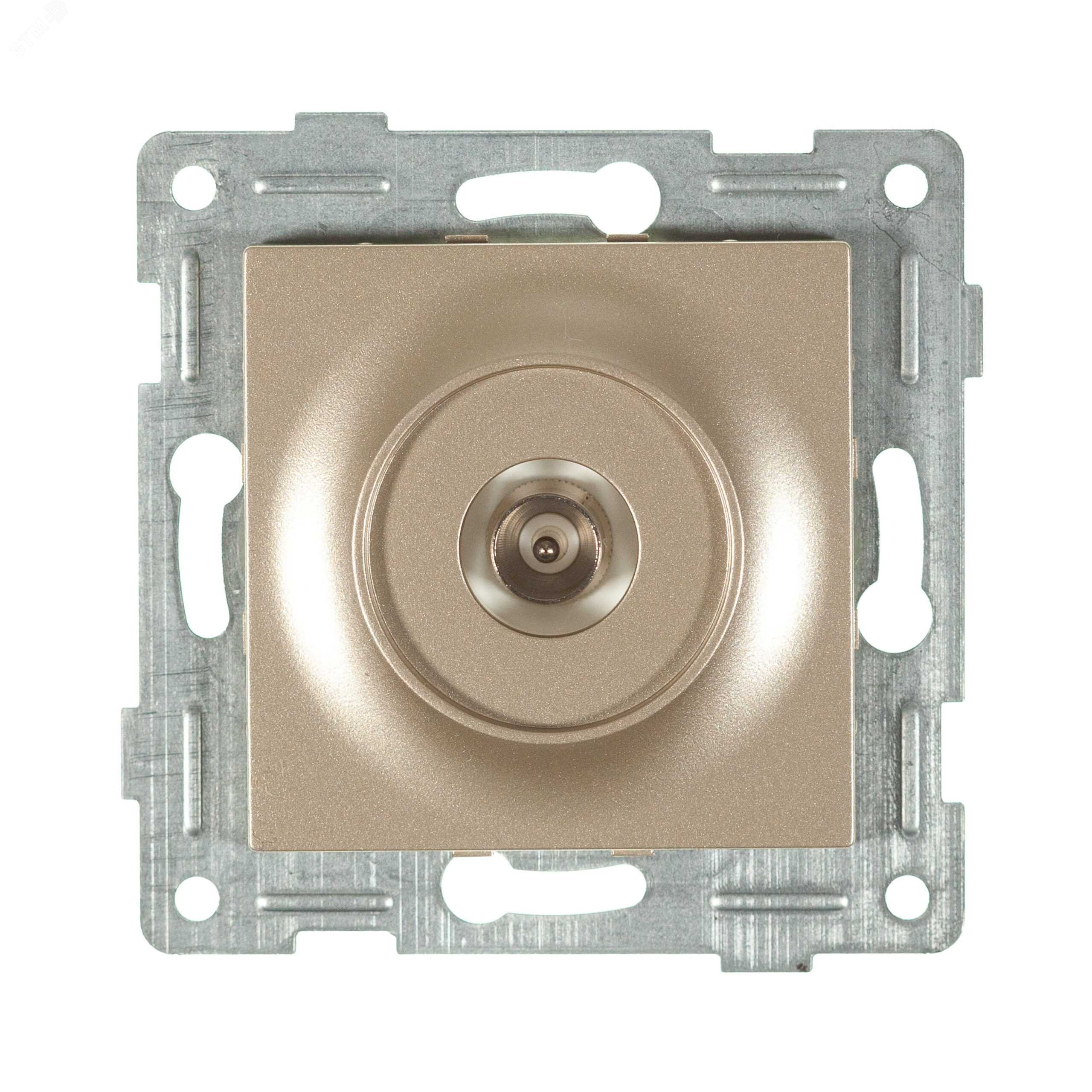 Изображение товара Розетка антенная Ugra механическая одинарная шампань GUSI ELECTRIC