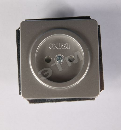 Розетка без заземления со шторками в рамку серебро С1Р2-004 GUSI ELECTRIC