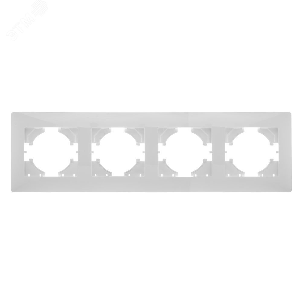 Изображение товара 4-местная рамка Bravo из ABS-пластика для электроустановки, белая, серия BRAVO