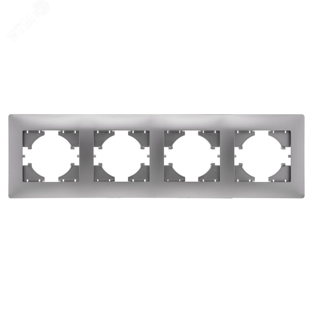 Изображение товара Рамка 4-местная Bravo серебро для электросистем Россия