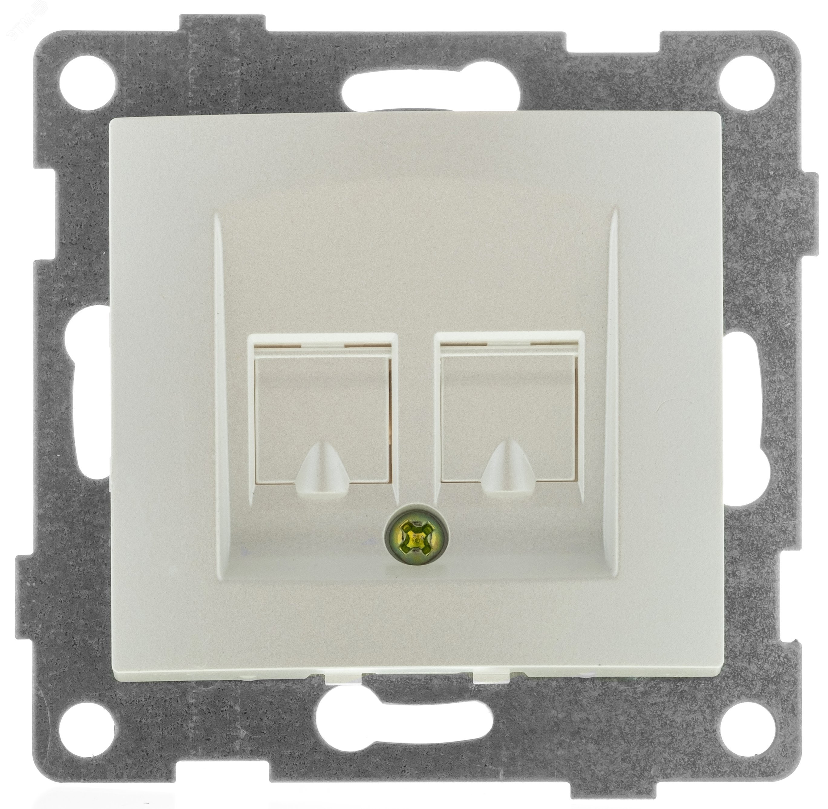 Изображение товара Розетка компьютерная RJ45 Bravo двойной механизм жемчуг монтаж скрытый