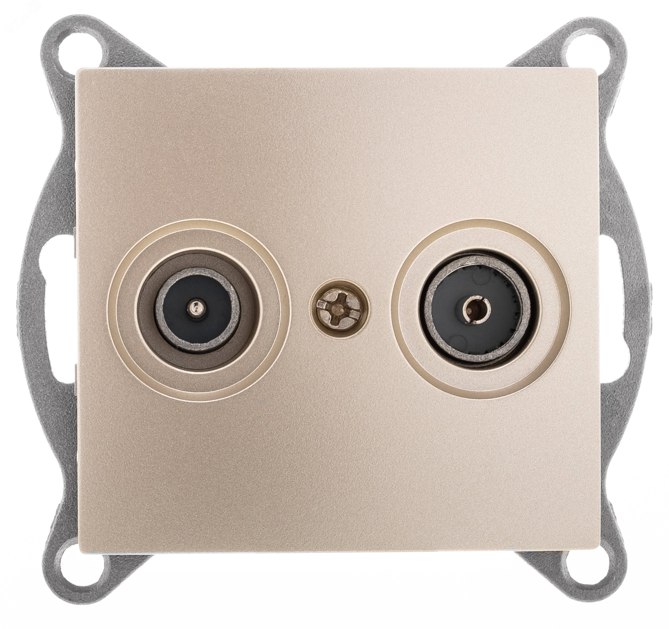 Изображение товара Розетка TV+SAT Bravo оконечный механизм шампань для спутникового телевидения