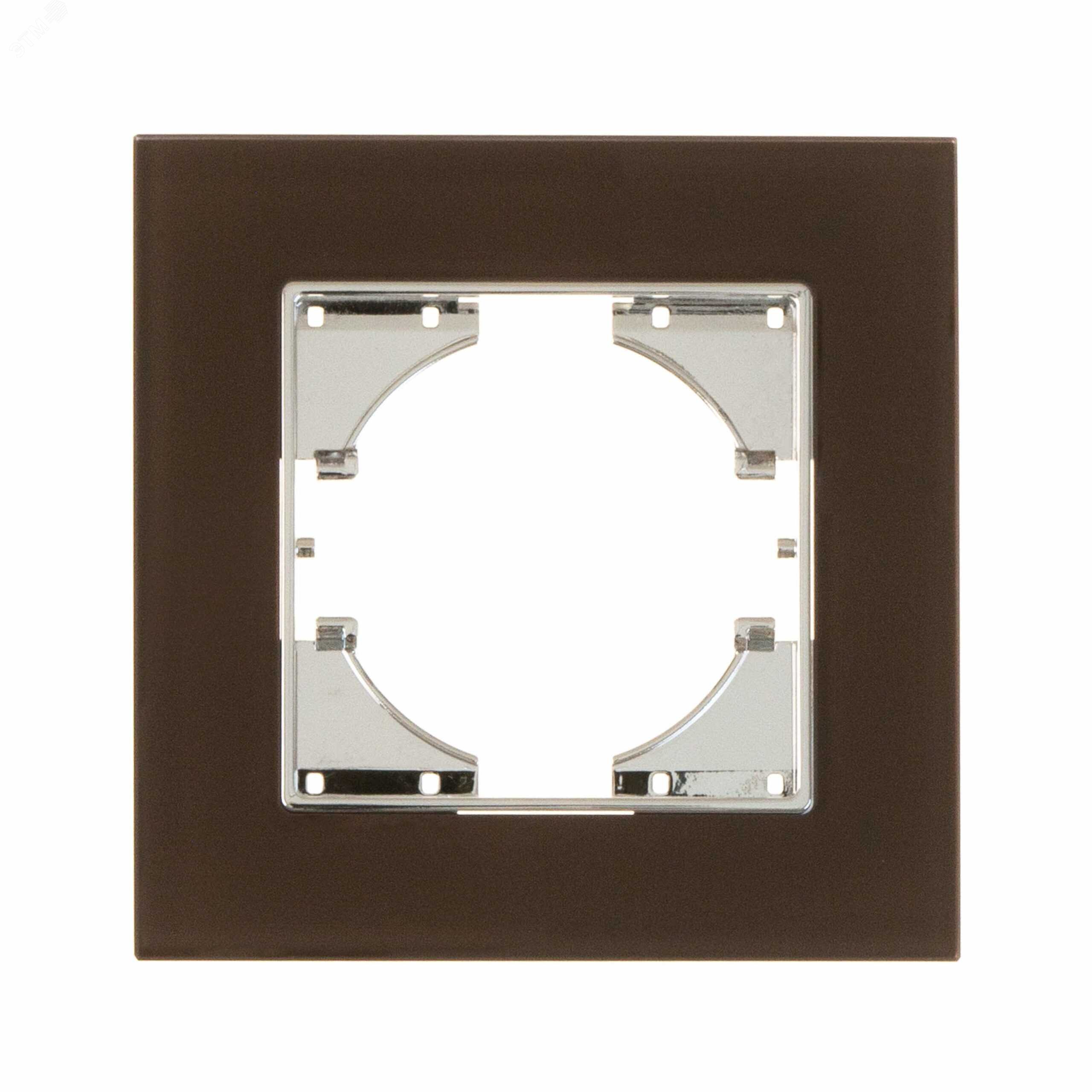 Изображение товара Рамка 1-местная Ugra стекло коричневая