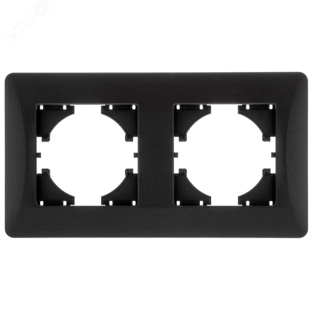 Изображение товара Горизонтальная 2-постовая рамка UGRA графит GUSI ELECTRIC