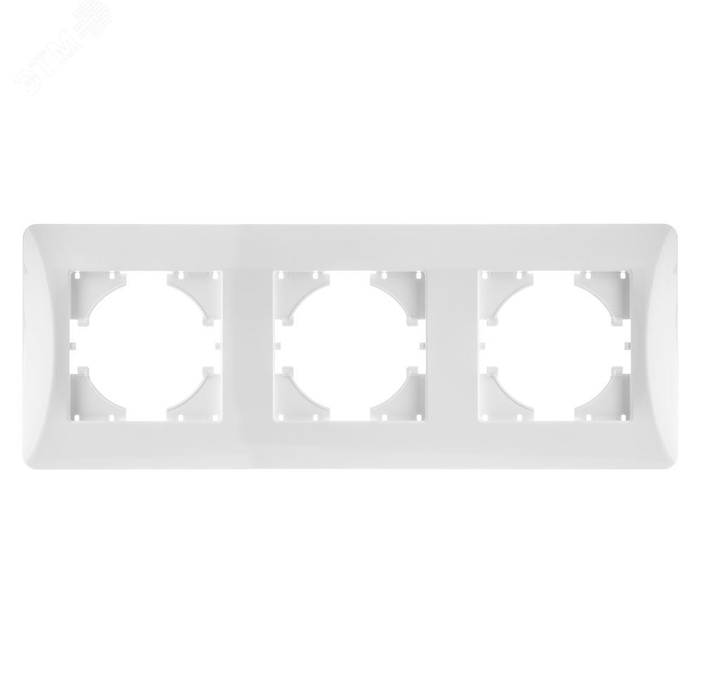 Изображение товара 3-местная рамка Ugra белого цвета из ABS-пластика для электропанелей