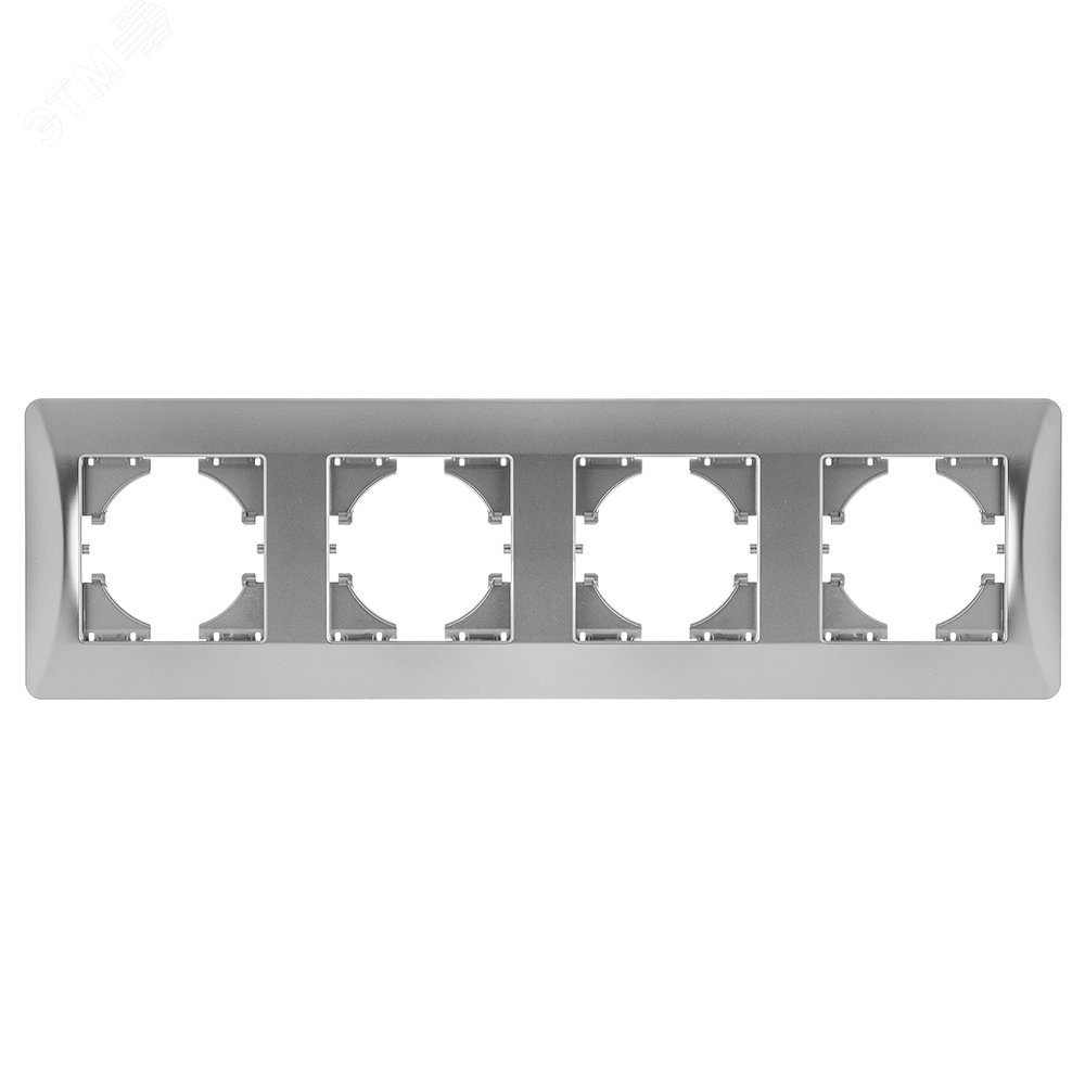 Изображение товара 4-местная рамка для электроустановочных изделий UGRA серебро