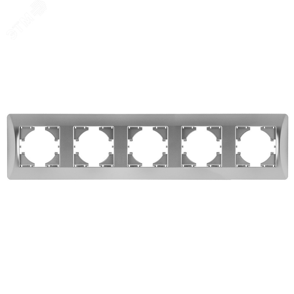 Изображение товара Рамка 5-местная Ugra серебро из ABS-пластика для электросовущих изделий