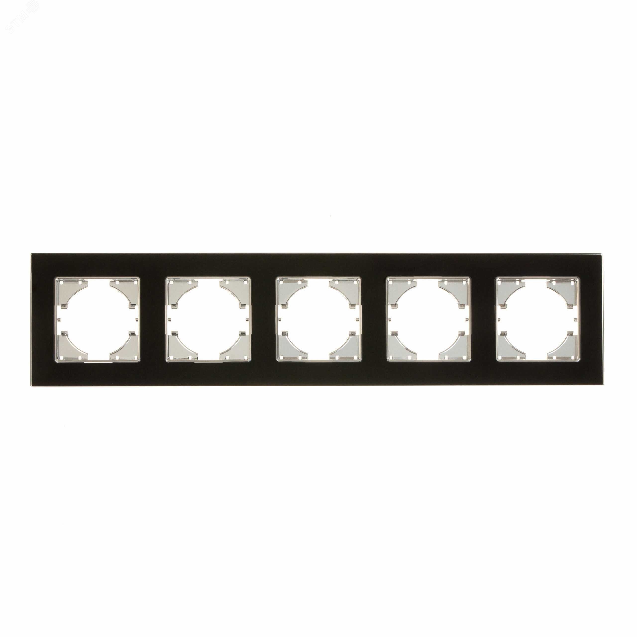 Изображение товара 5-местная рамка UGRA С1150-031 черного цвета из закаленного стекла