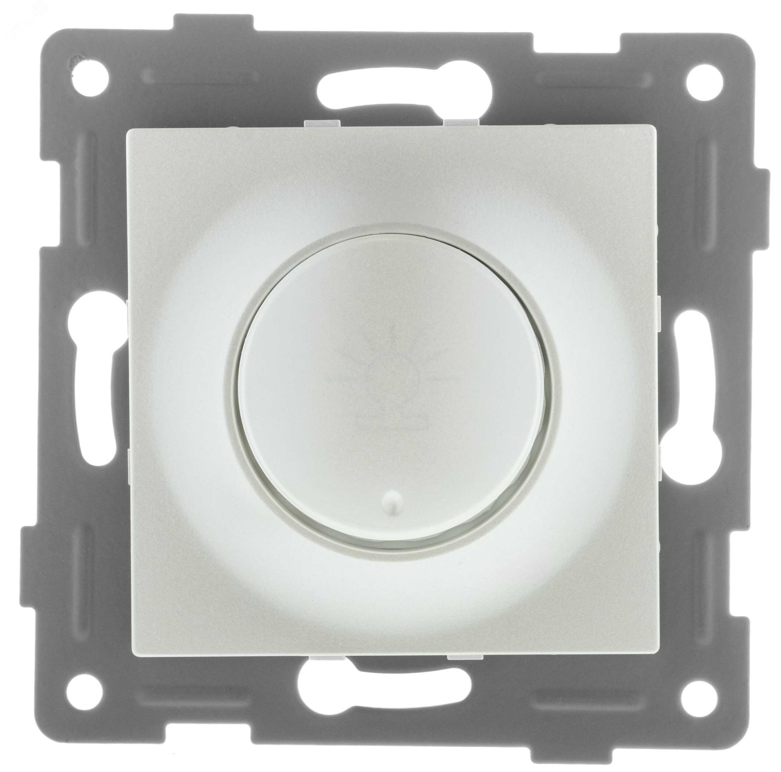 Изображение товара Диммер Ugra 500 Вт механический с накладкой и воротком жемчуг