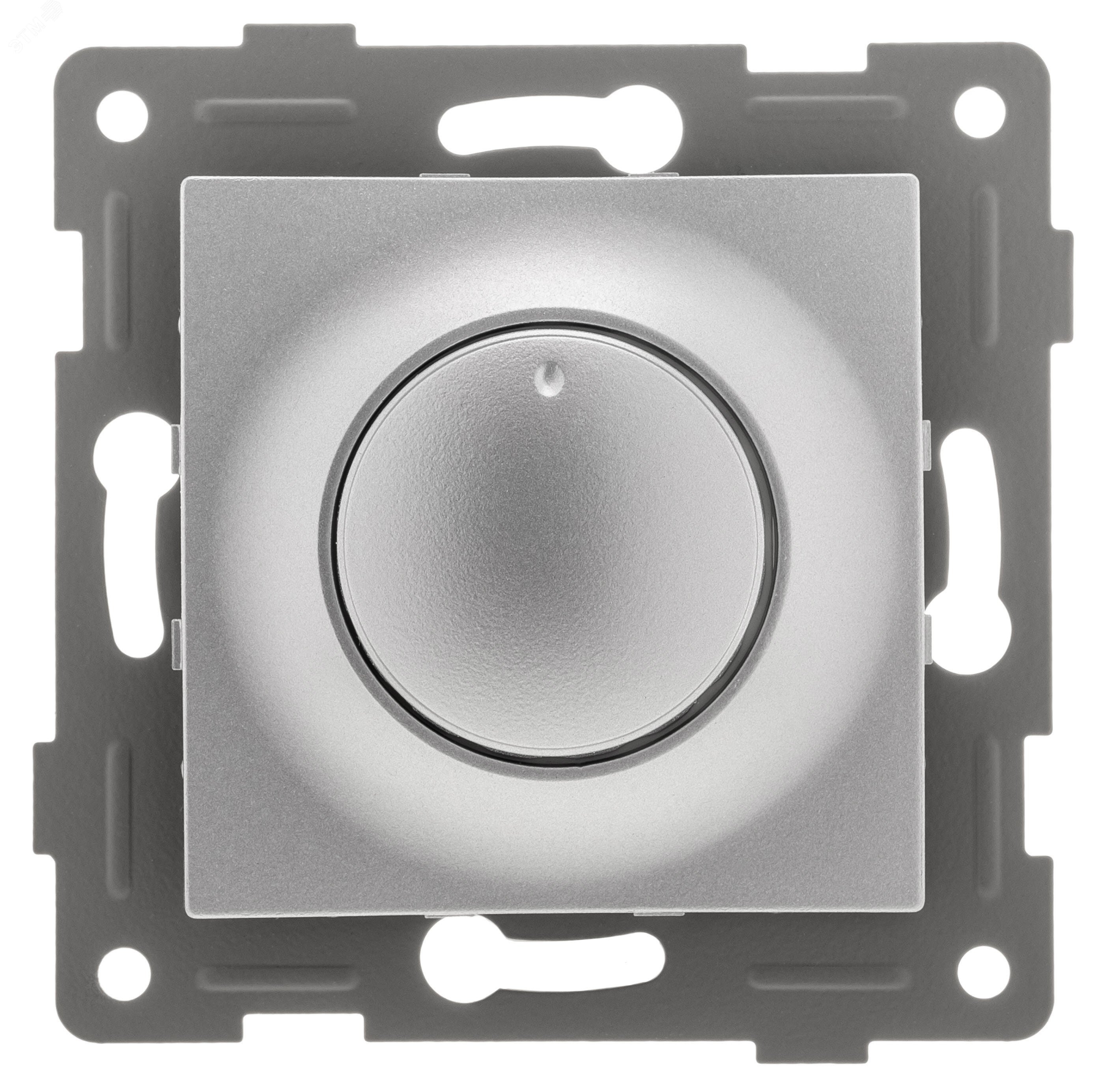 Изображение товара Диммер Ugra 500 Вт механизм с накладкой и воротком серебро