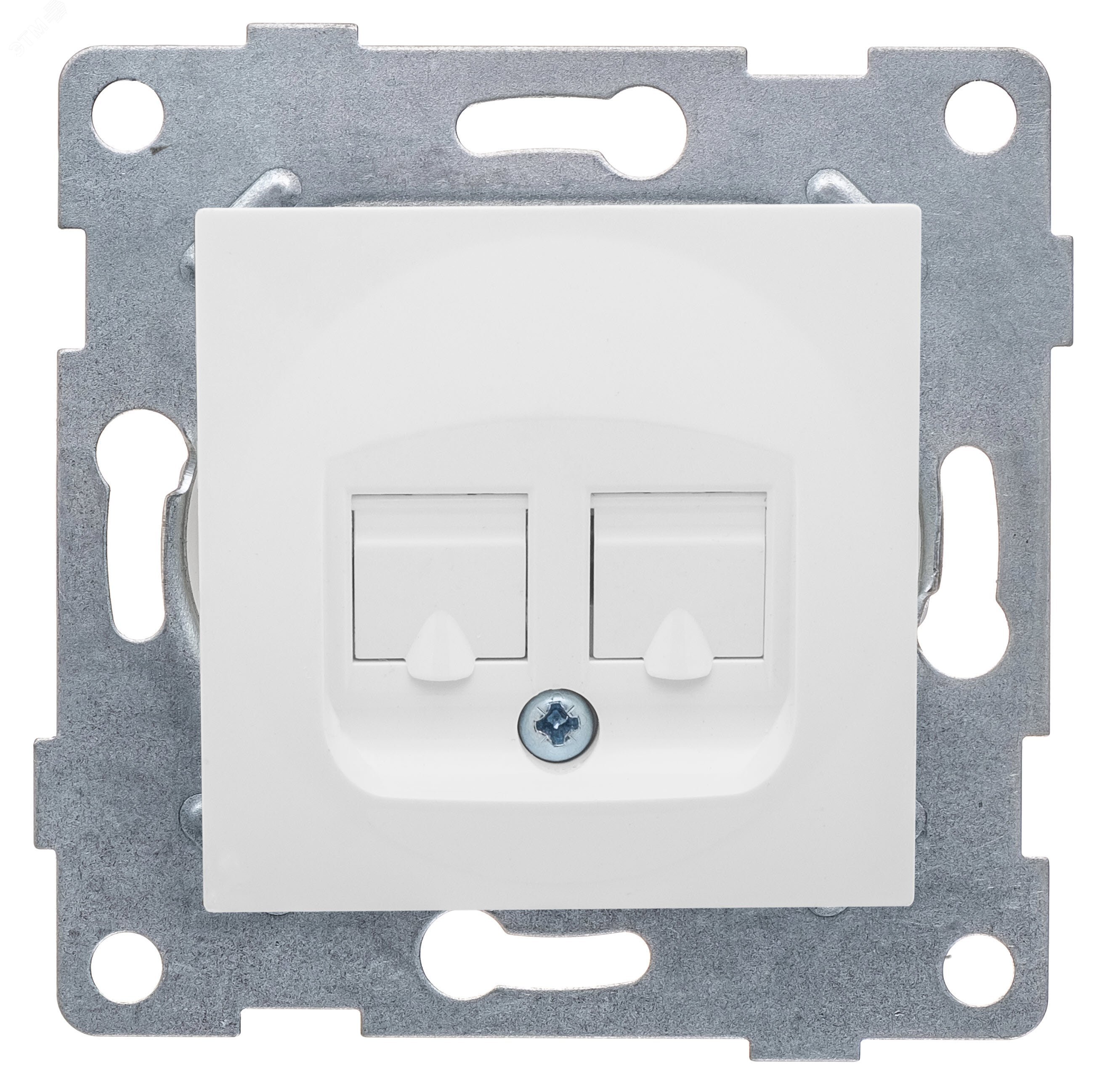 Изображение товара Розетка компьютерная RJ-45 двойная серия Ugra, монтаж скрытый, белая
