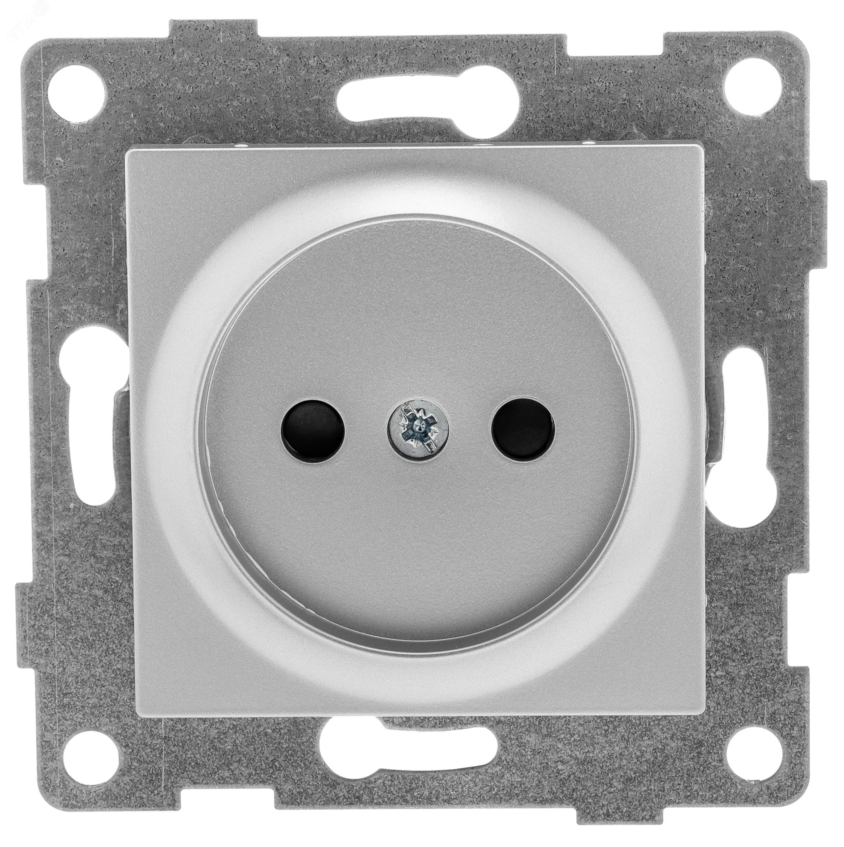 Изображение товара Розетка однопостовая Ugra без заземления 16А серебро GUSI ELECTRIC