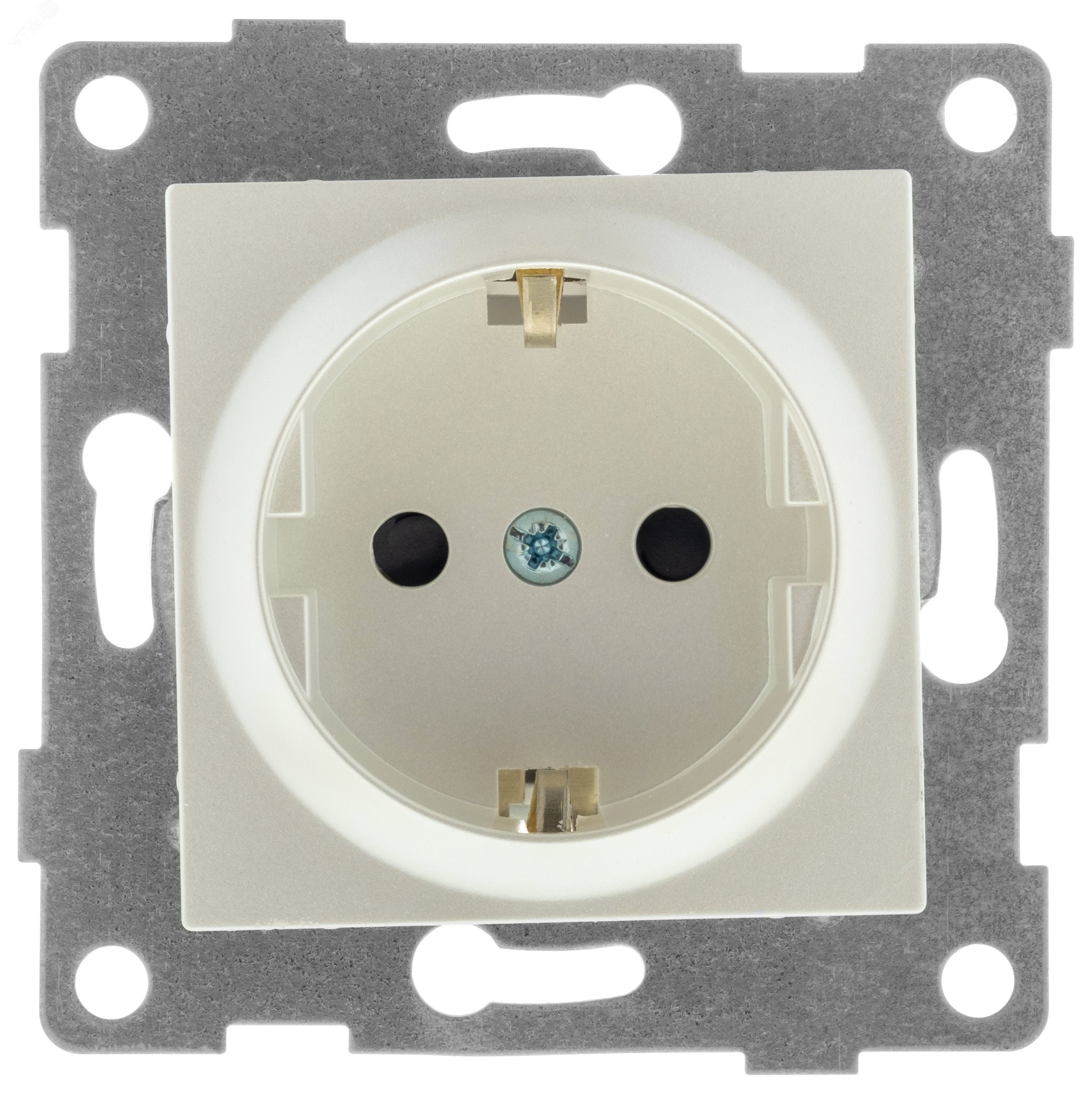 Изображение товара Розетка Ugra однопостовая с защитными шторками 16А 250В жемчуг