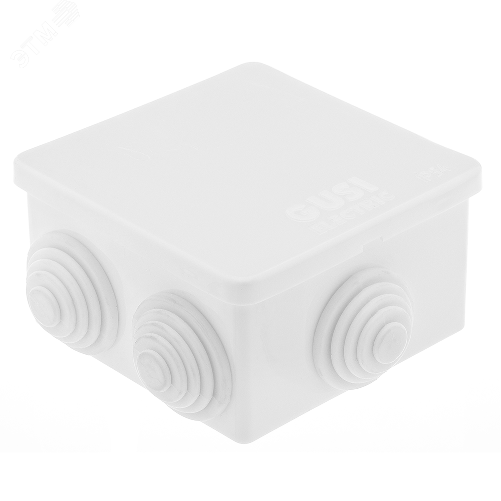 Коробка распределительная 70х70х40 (6 муфт д26), IP54, ОП, белый С3В76 Б GUSI ELECTRIC