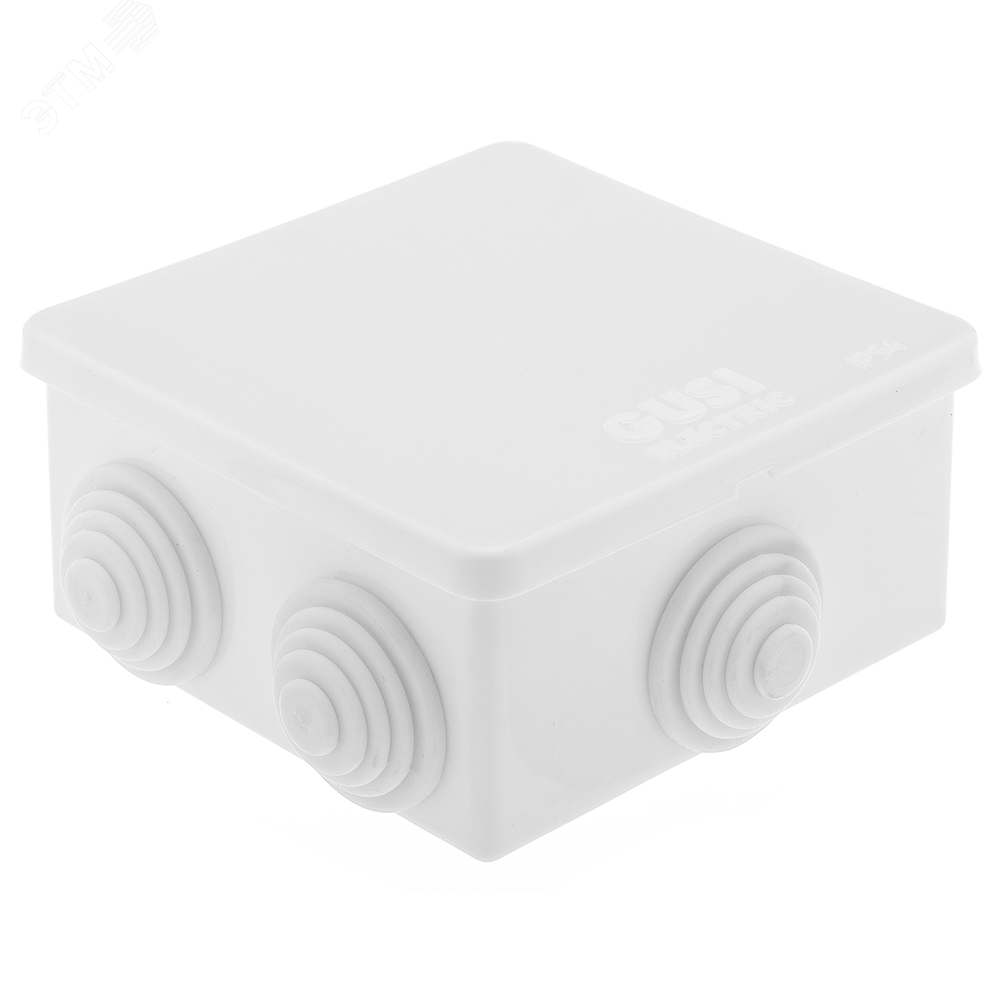 Коробка распределительная 80?80?40 (6 муфт д26), IP54, ОП, белый С3В86  Б GUSI ELECTRIC