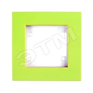 Изображение товара CITY Рамка 1 пост (платформа/накладка) белая/фисташковый бархат (шт)