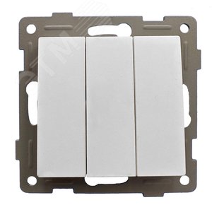 Изображение товара Выключатель трехклавишный Ugra, механизм, 10А, 250В, жемчуг (шт)