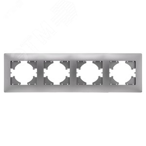 Изображение товара Рамка 4-местная Bravo, серебро (шт)