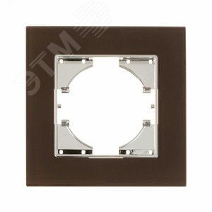 Изображение товара Рамка 1-местная Ugra стекло, коричневый (шт)