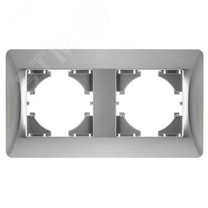 Изображение товара Рамка Ugra 2-местная, серебро (шт)