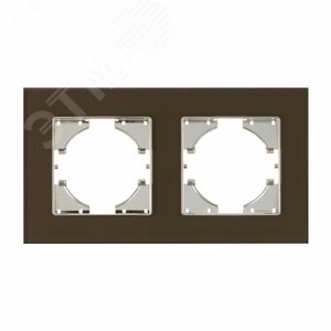 Изображение товара Рамка Ugra 2-местная стекло, коричневый (шт)