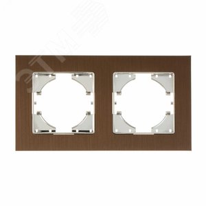 Изображение товара Рамка Ugra 2-местная алюминий, коричневый (шт)