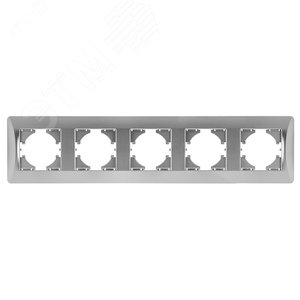 Изображение товара Рамка 5-местная Ugra, серебро (шт)