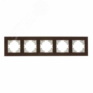 Изображение товара Рамка 5-местная Ugra стекло, коричневый (шт)
