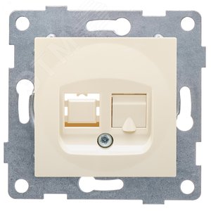 Изображение товара Розетка компьютерная RJ45 Ugra, механизм, одинарный, бежевый (шт)