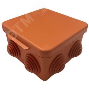 GUSI Коробка распределительная 100х100х55 (8 муфтами д26), IP54, ОП, оранжевый, негорючая, ПВ-0