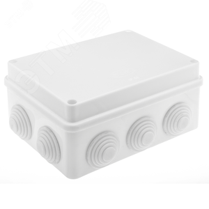 Коробка распределительная 150x110x70 (10 муфт д32), крышка на винтах, IP55, ОП, белый
