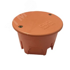 GUSI Коробка распределительная круглая 68х45, для сплошных стен, IP30, СП, оранжевый, негорючая, ПВ-0