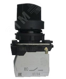 Изображение товара Переключатель КПЕ 1122 -Р УХЛ3, чёрный, 2но+2нз, ручка с фиксацией на 2 положения, IP40 (шт)