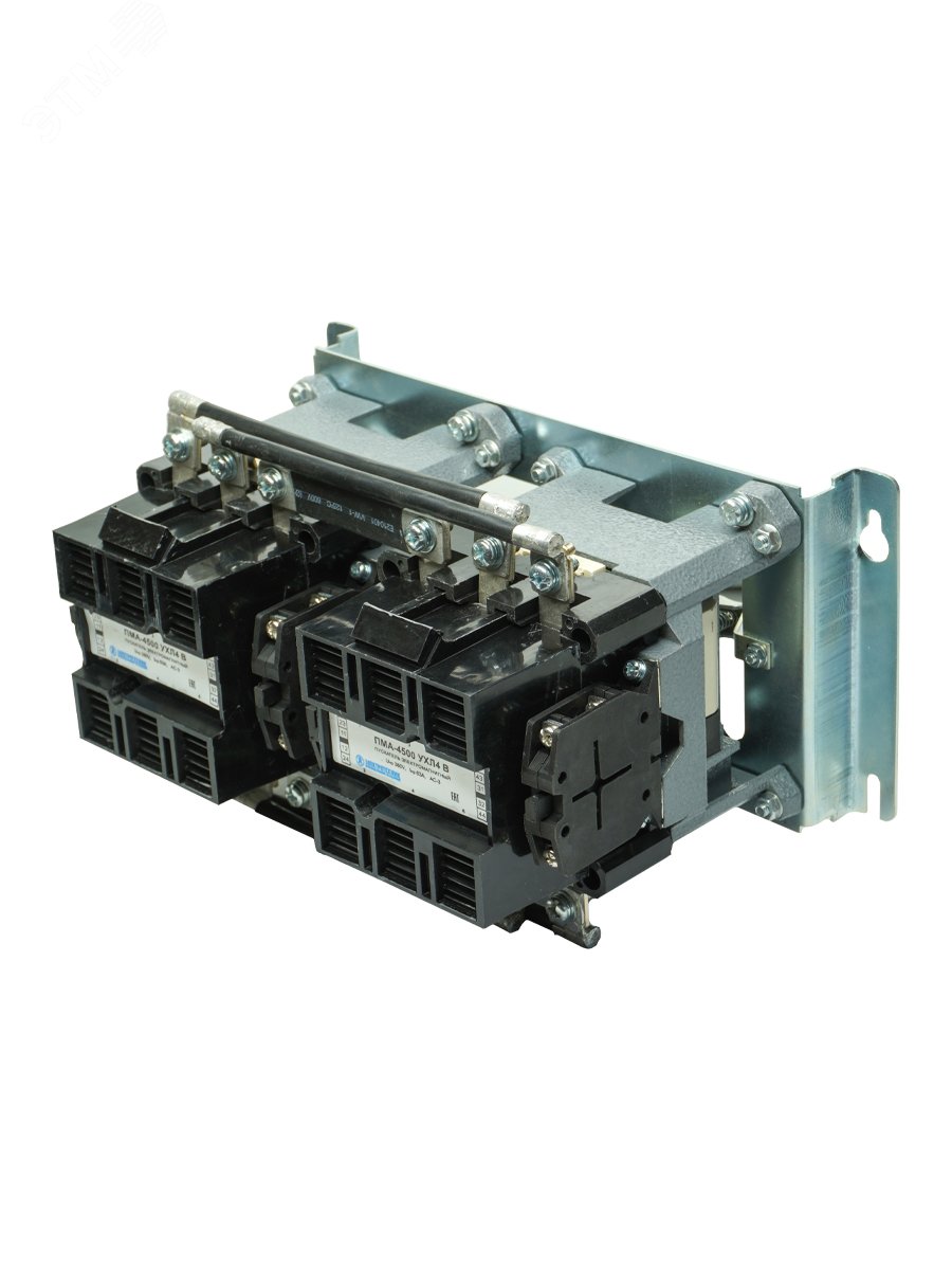 Изображение товара Пускатель электромагнитный ПМА-4500 УХЛ4 В, 380В, 4з+4р, 63А, реверсивный, без реле, IP00 (шт)